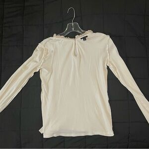 Ann Taylor Ivory Long Sleeve Top